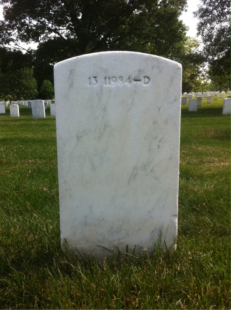 Back of headstone — Fred Williams