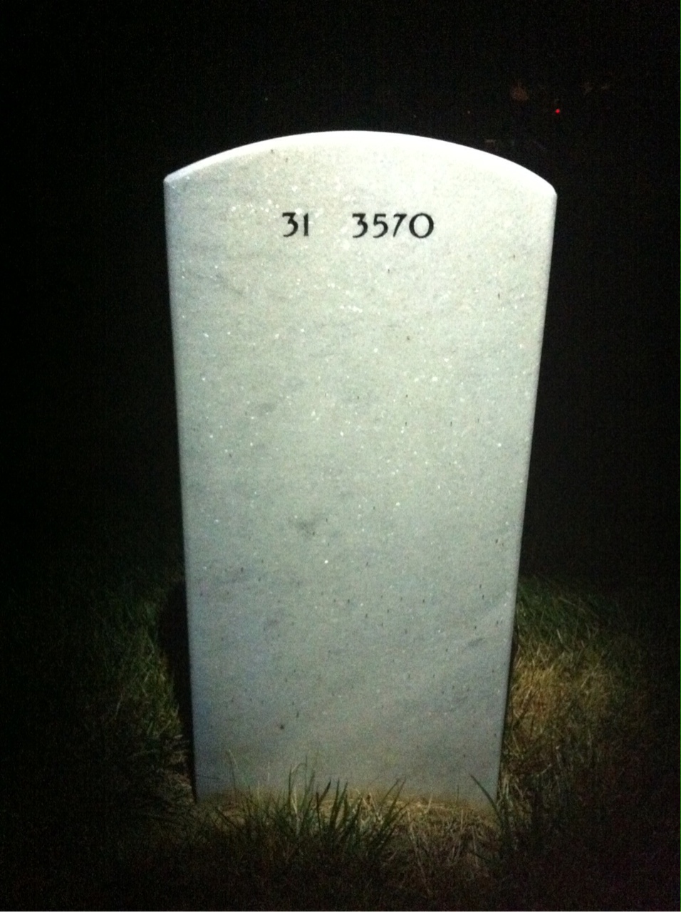 Back of headstone — Oscar Oster