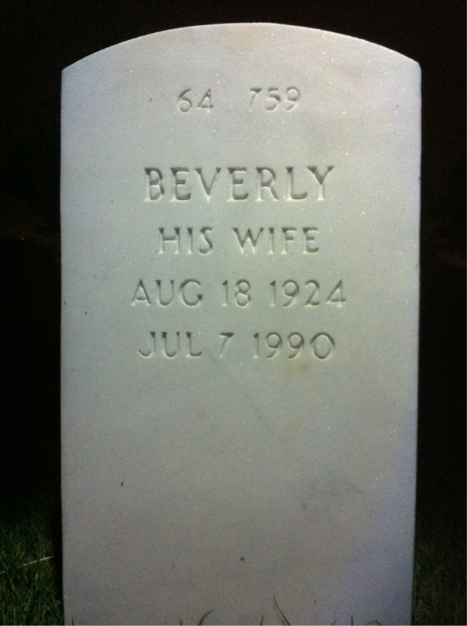 Back of headstone — N Cox