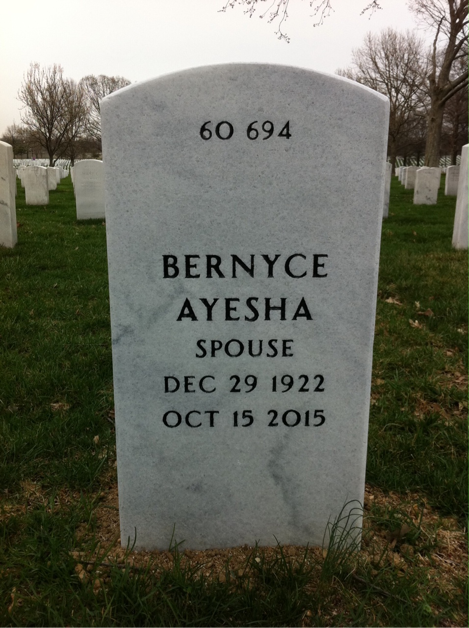 Back of headstone — Arthur Fletcher