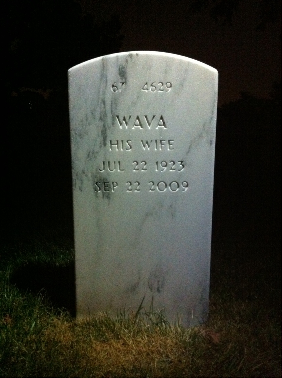 Back of headstone — Walter Czerwinski