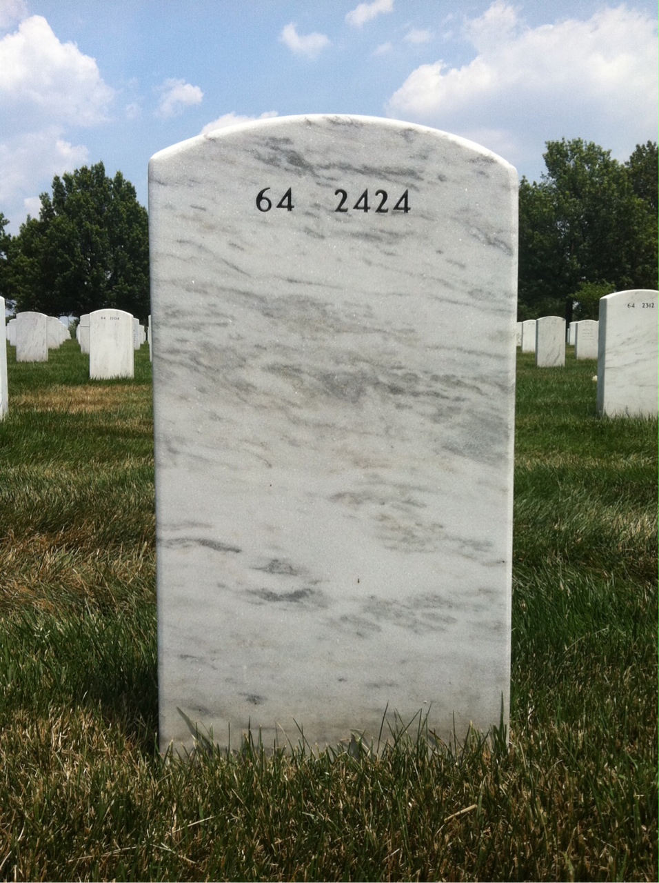 Back of headstone — Frederick Bach