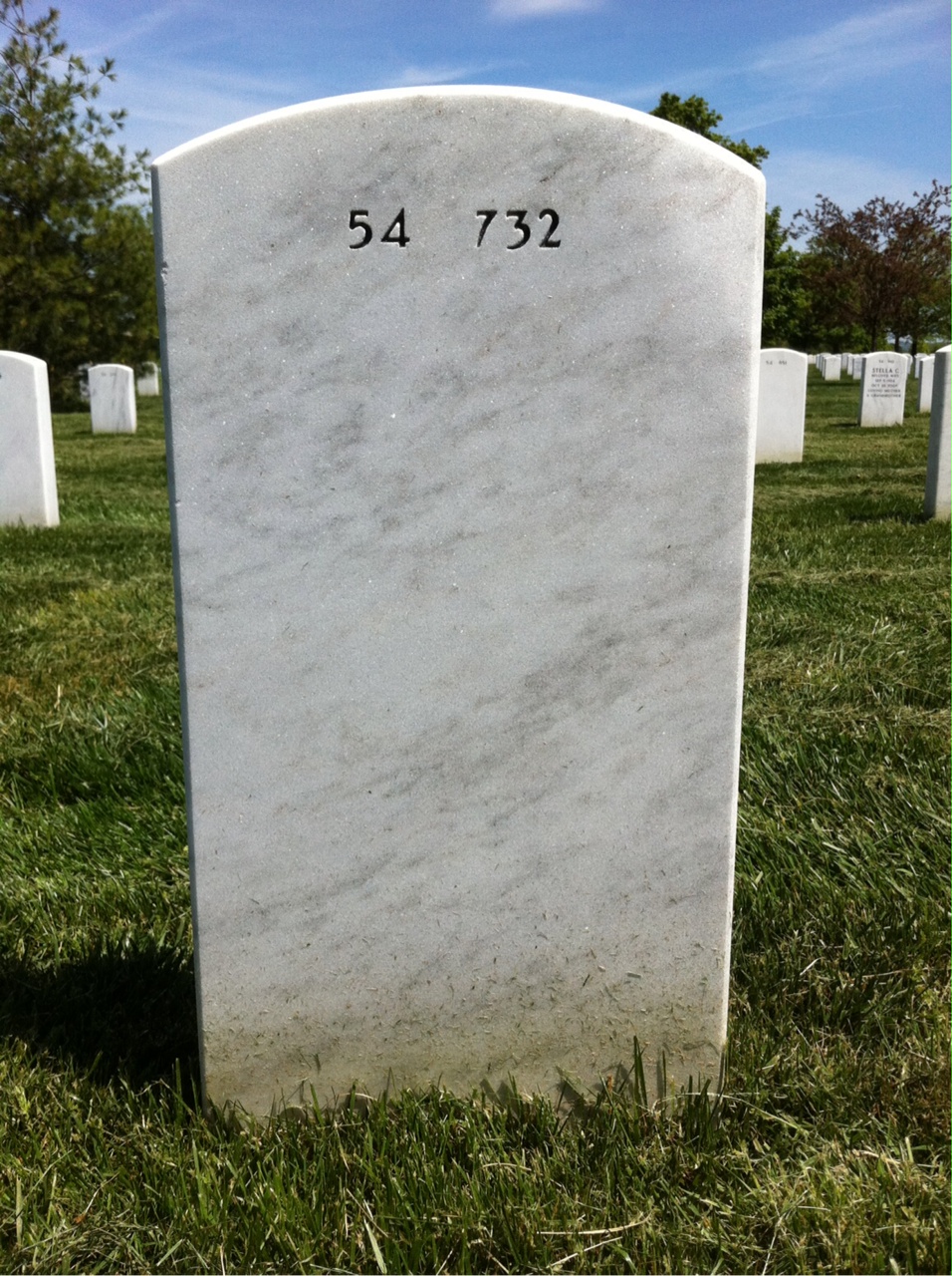 Back of headstone — William Irvine