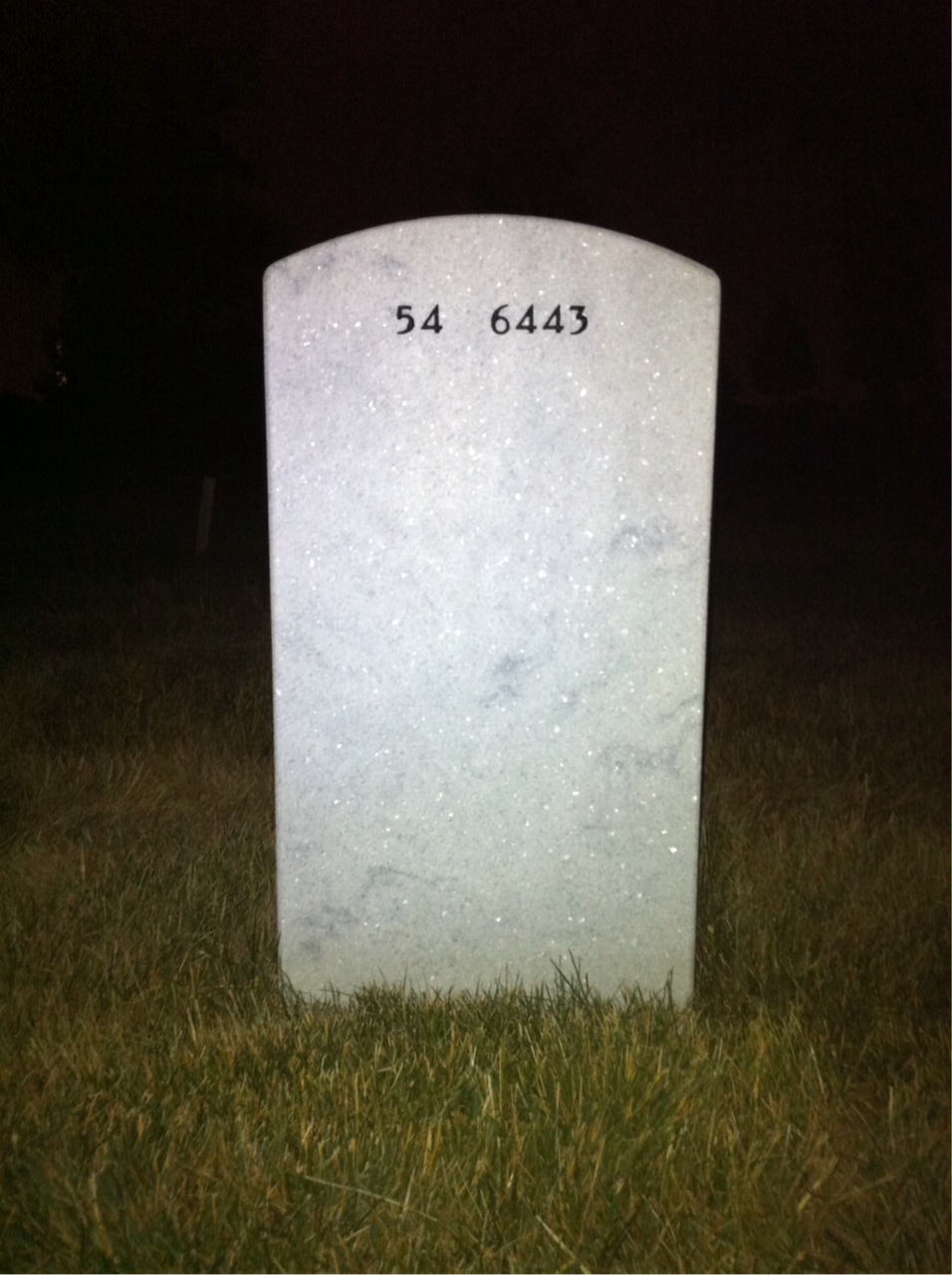 Back of headstone — Arthur Clayton Brooks