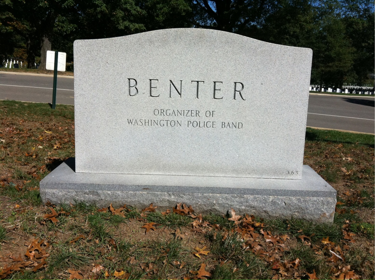 Back of headstone — Anna Benter