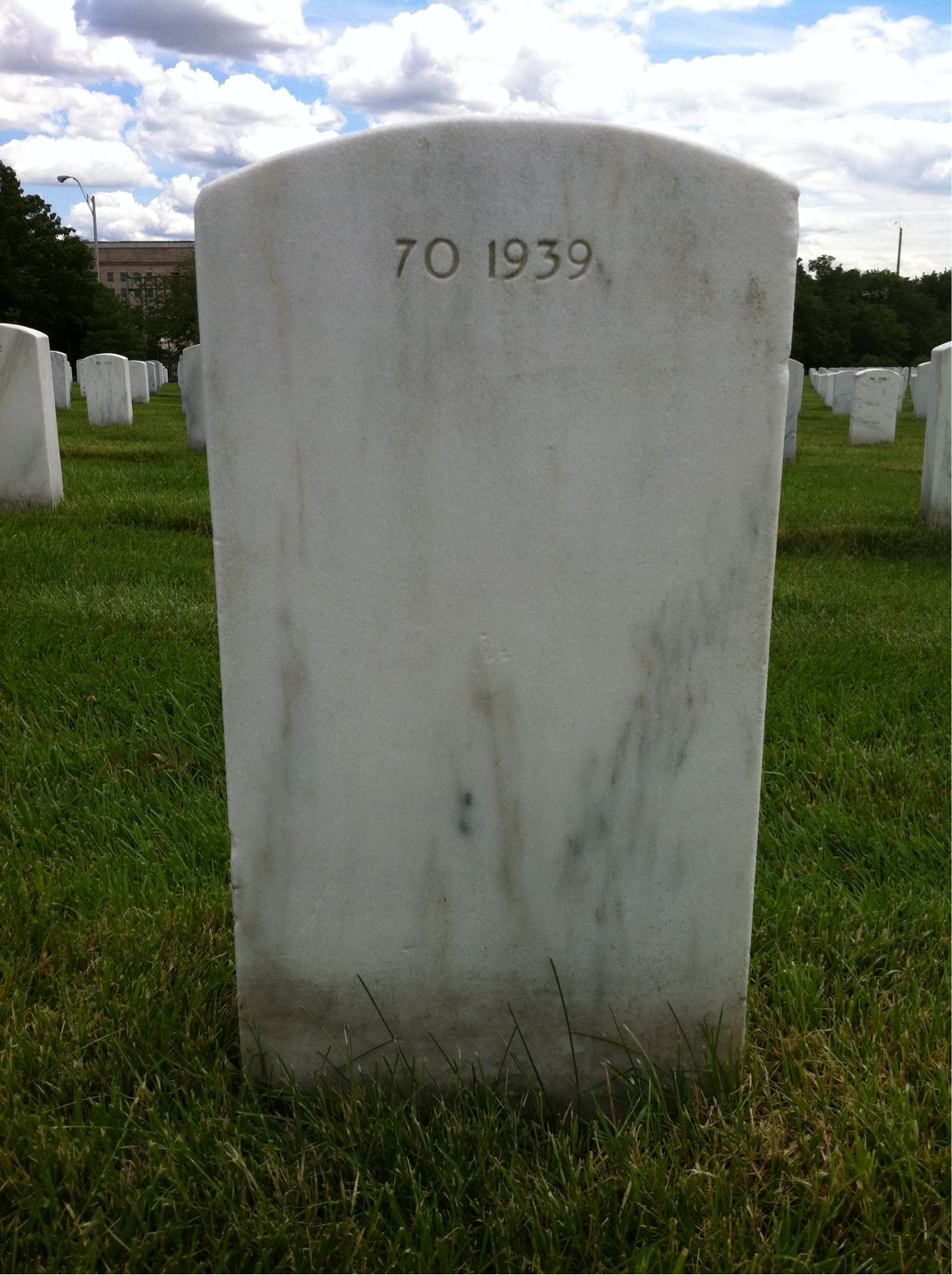 Back of headstone — Thomas A Piggott