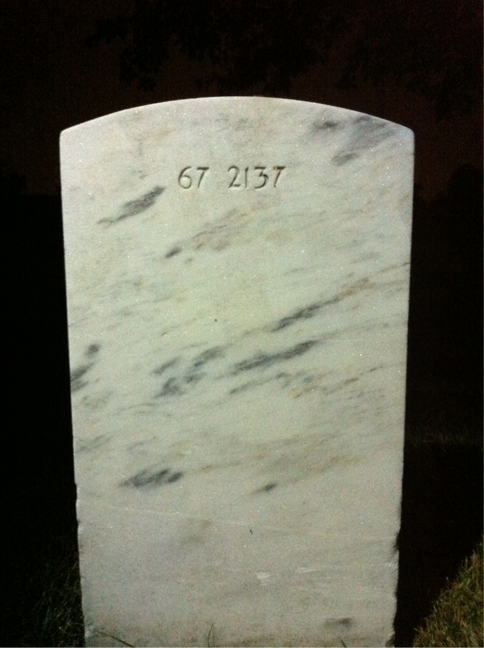 Back of headstone — Infant Allen