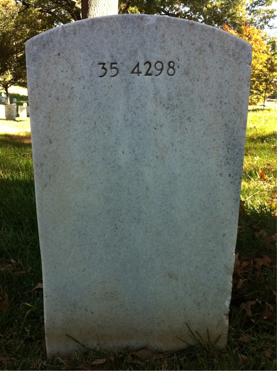 Back of headstone — William Lee Owen