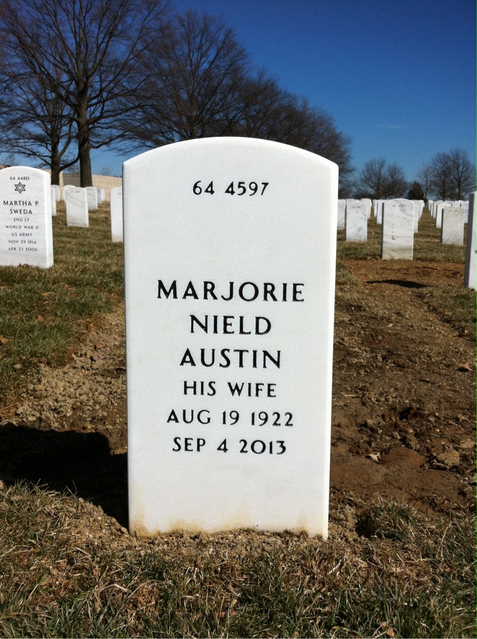 Back of headstone — Robert Austin
