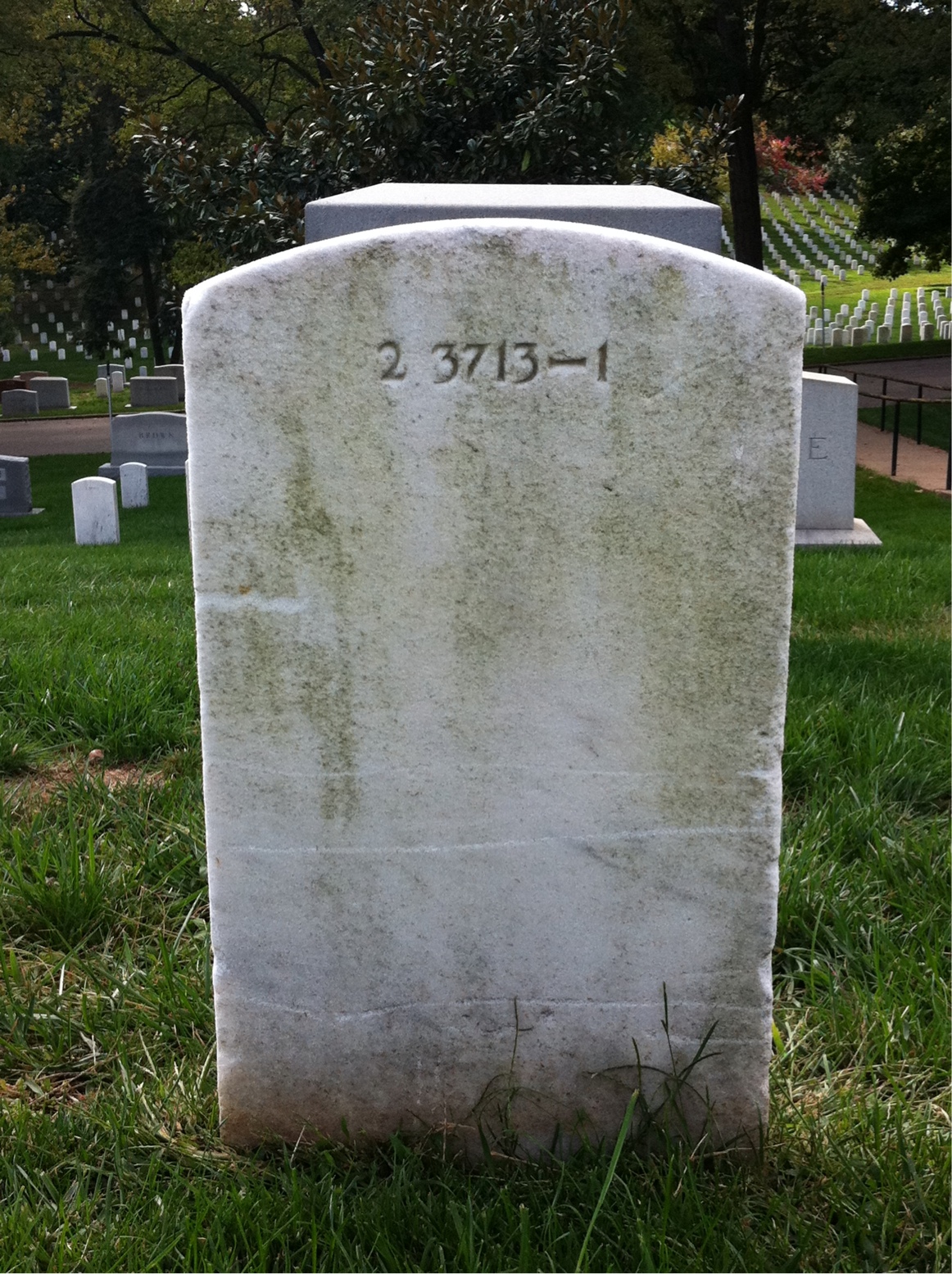 Back of headstone — Wallace Anderson
