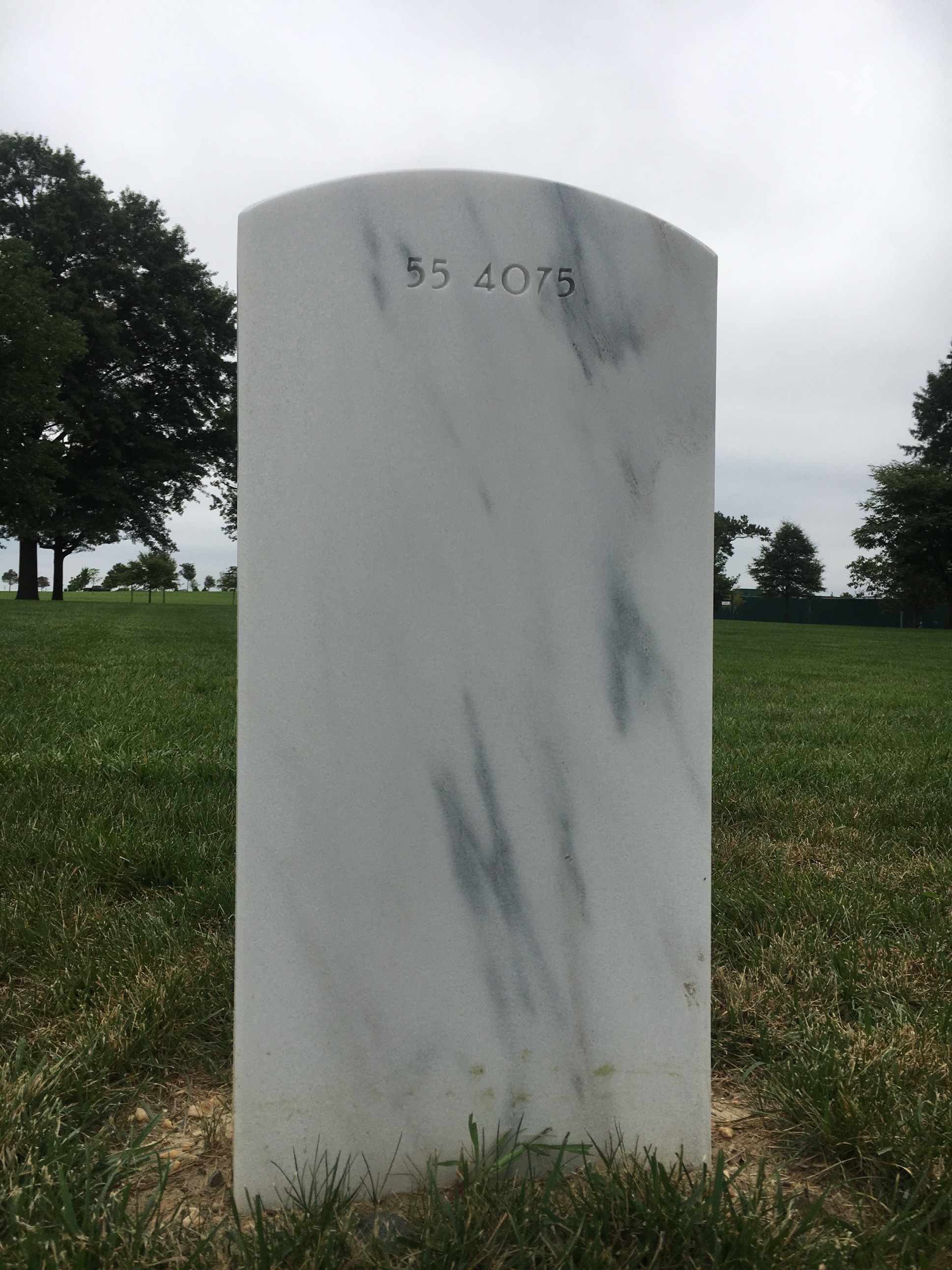 Back of headstone — William Jefferson Shaw