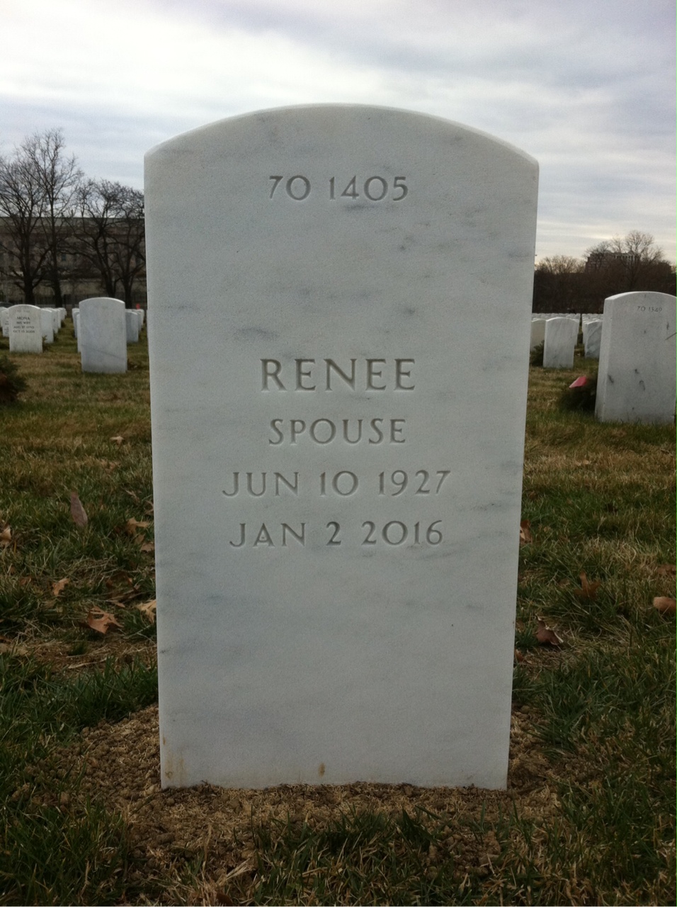 Back of headstone — Frank Baumann