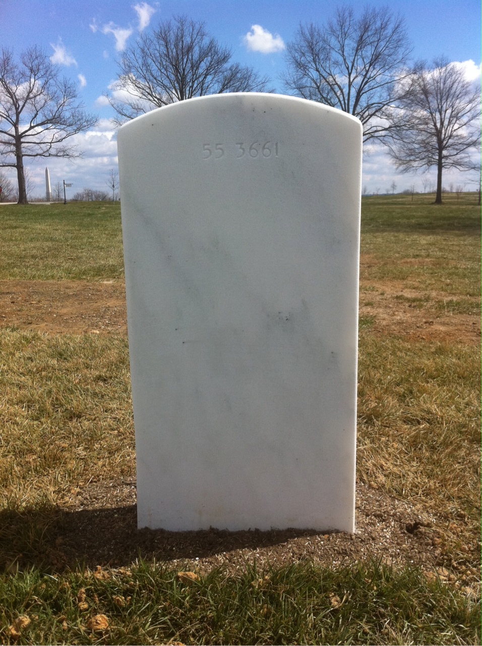 Back of headstone — Ned Ash