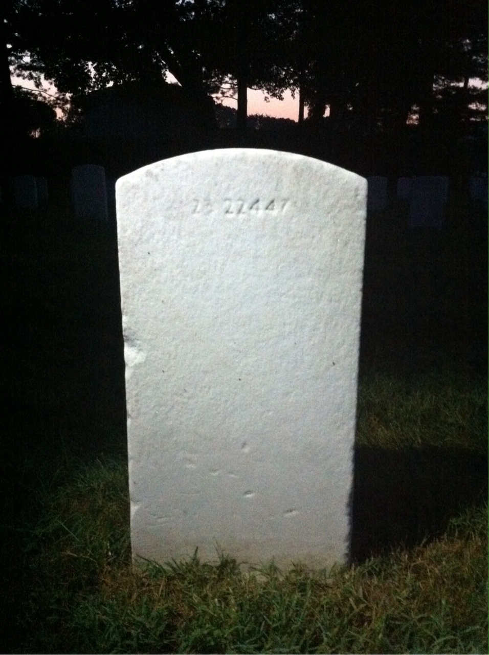 Back of headstone — Lawrence Aikens