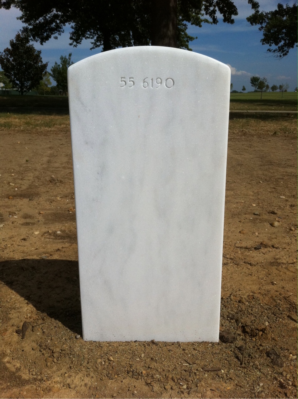Back of headstone — Nicholas D Feasel