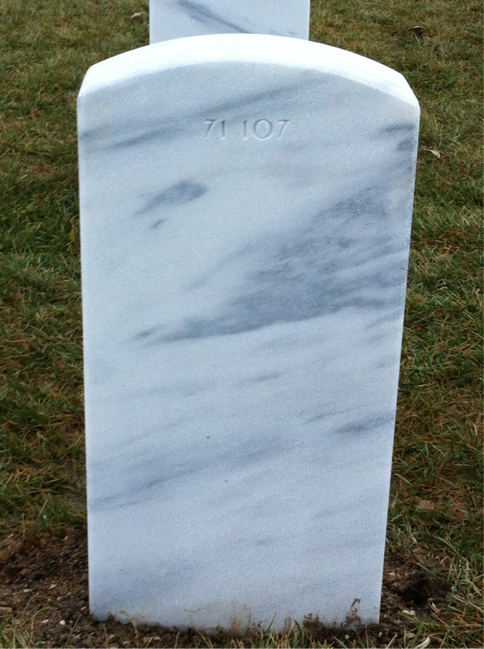 Back of headstone — James Armstrong