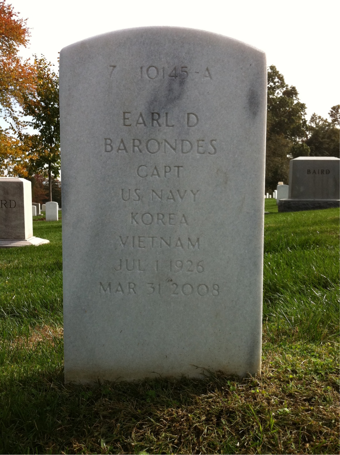 Back of headstone — Dorcas Barondes