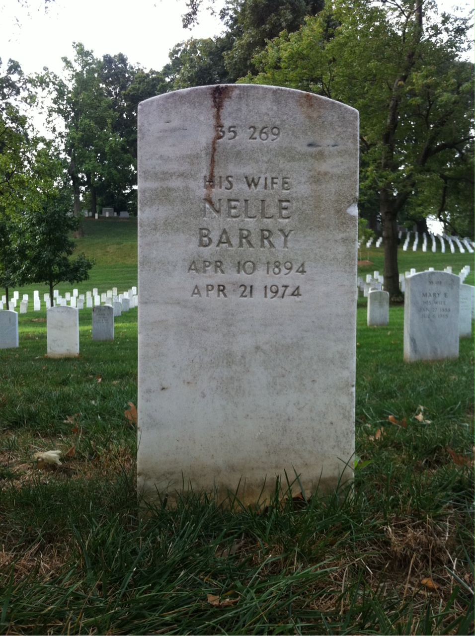 Back of headstone — Bruce Allen