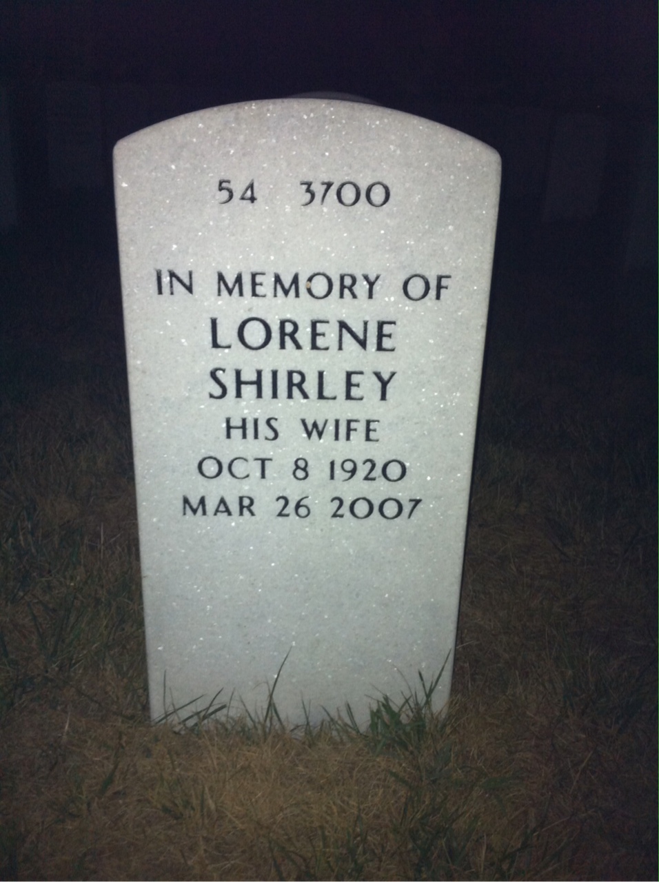 Back of headstone — Charles Barkins