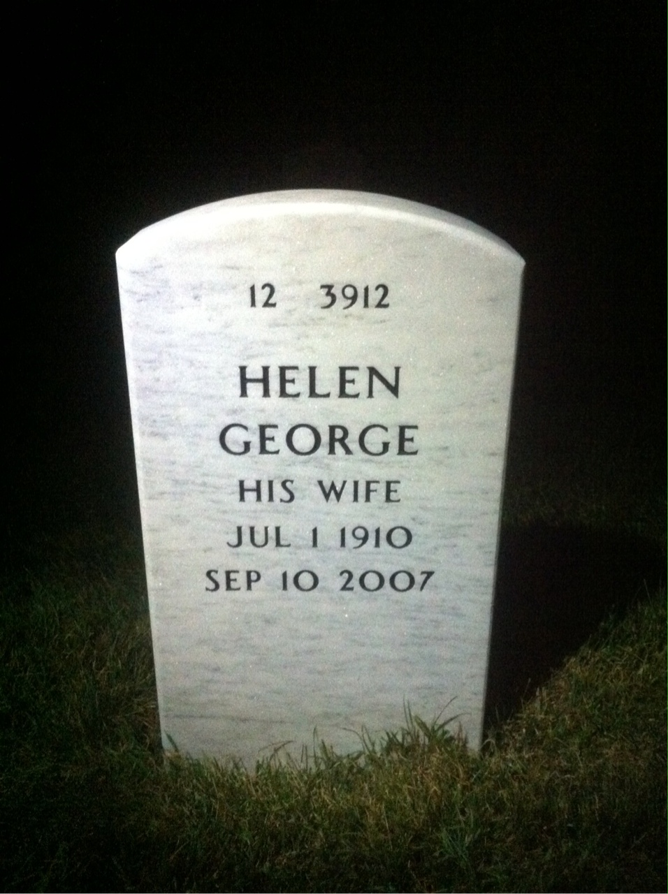 Back of headstone — Walter Bennington