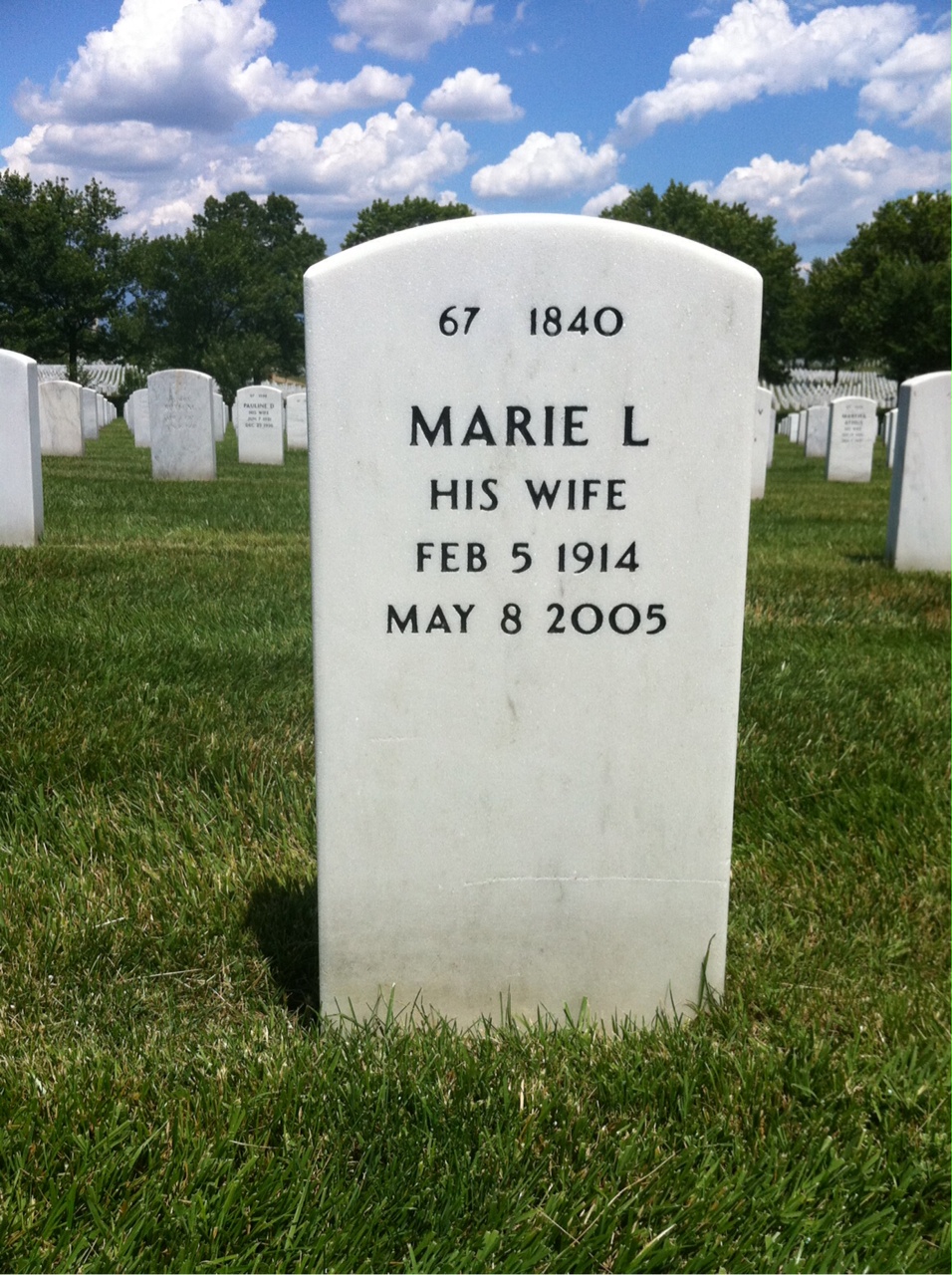 Back of headstone — Norman Bradley