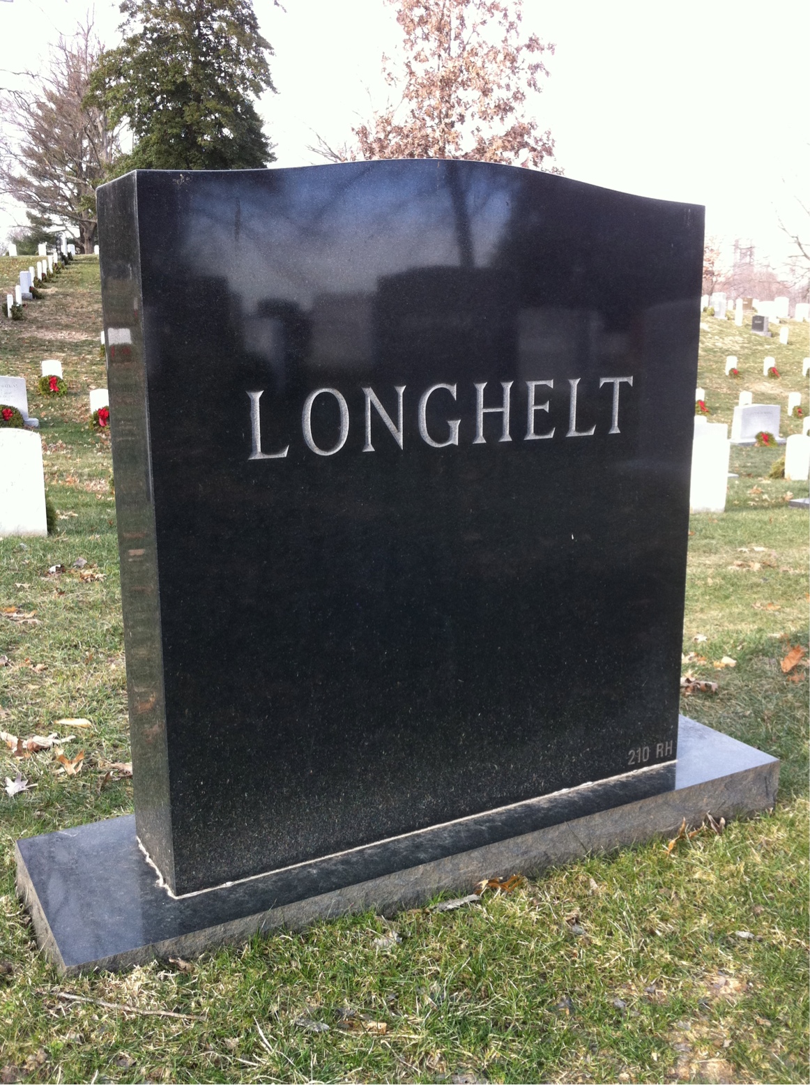 Back of headstone — Herbert Longhelt