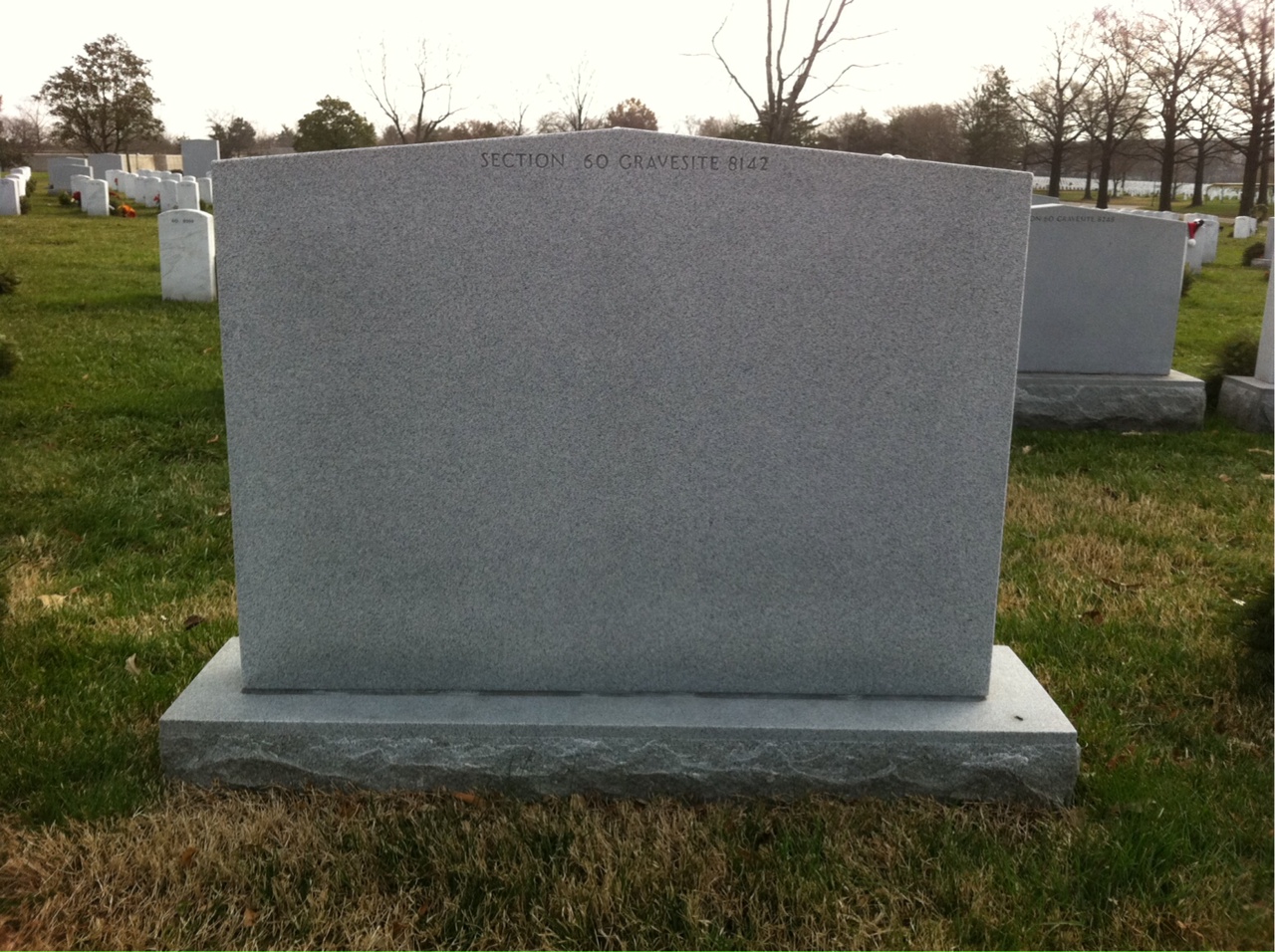 Back of headstone — Richard Mancini