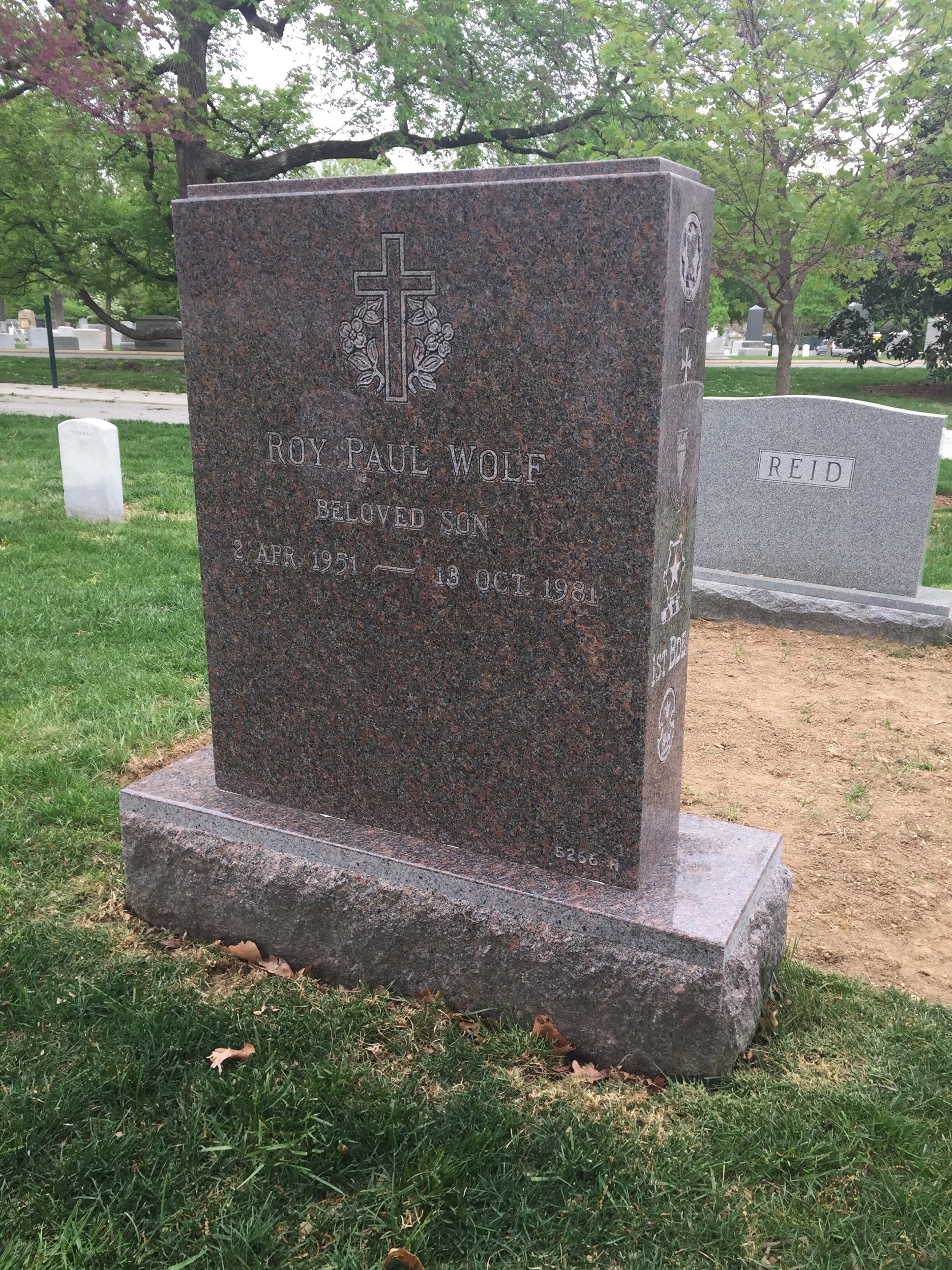 Back of headstone — Duquesne Wolf