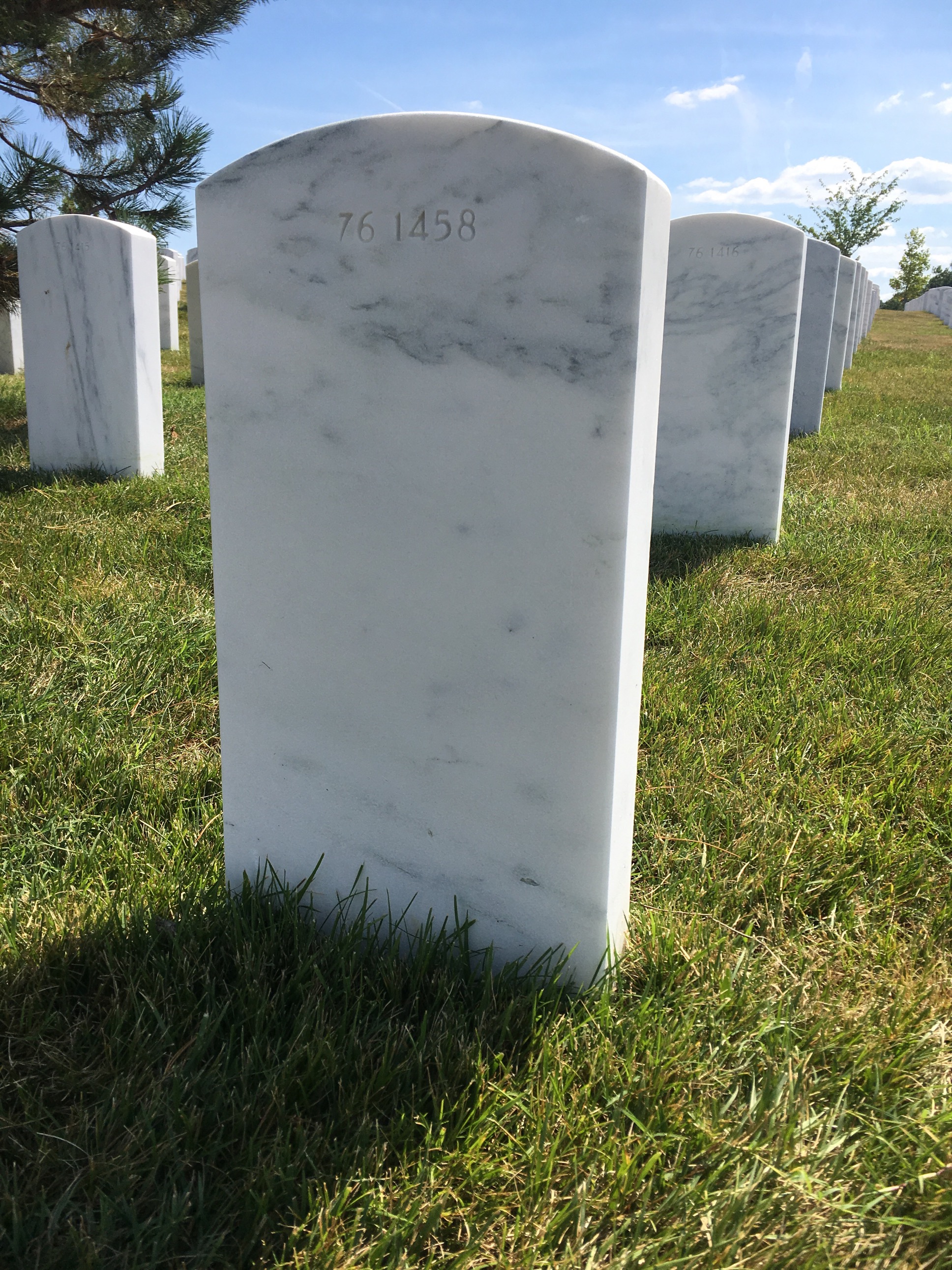 Back of headstone — Roy Baumgarden