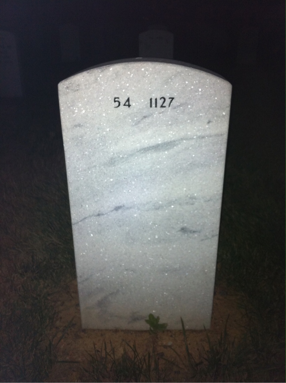 Back of headstone — Sidney Huguley