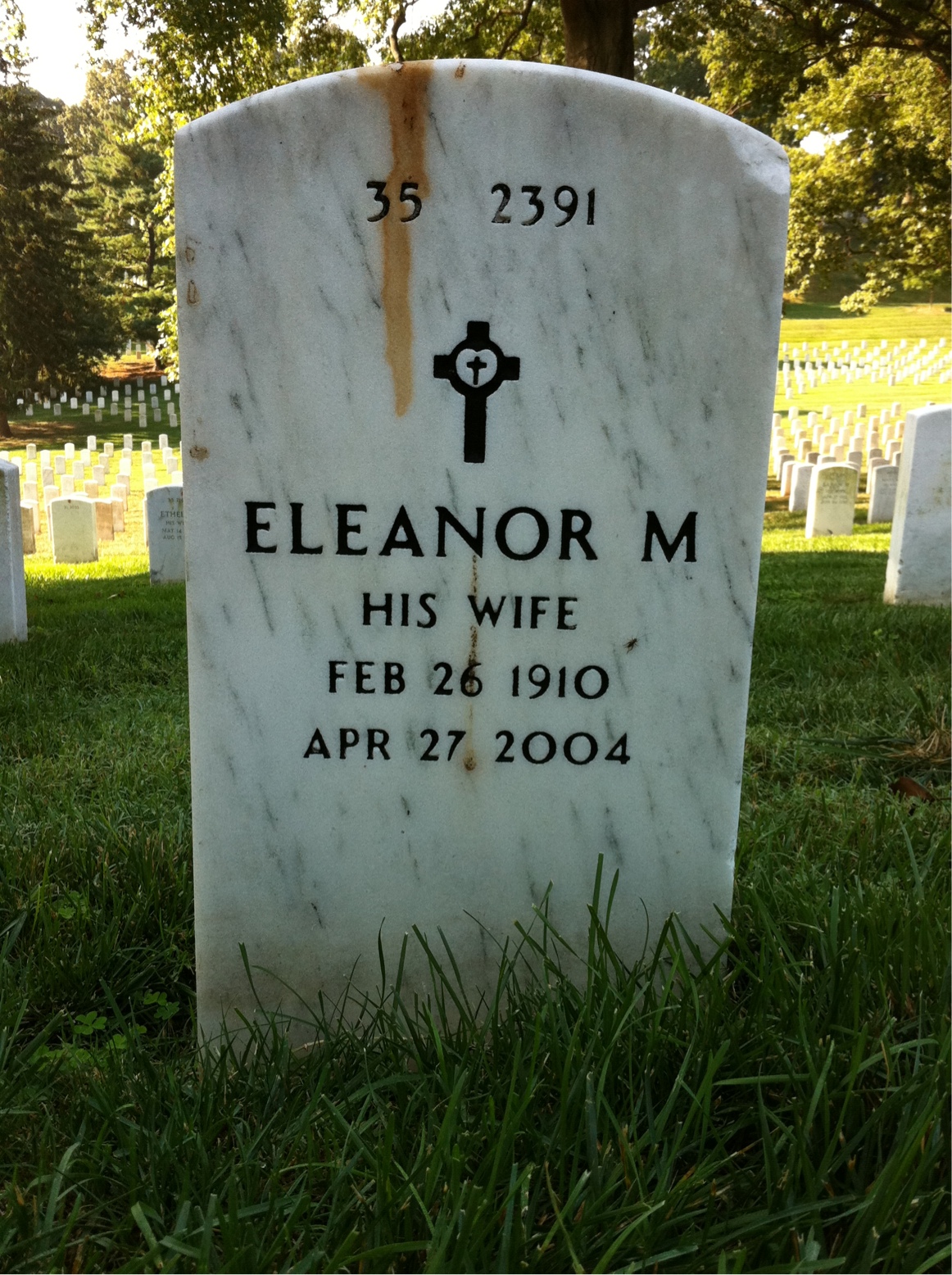 Back of headstone — Stephen Parker