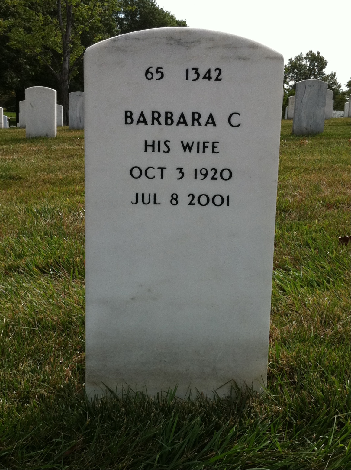 Back of headstone — Alphus Clark