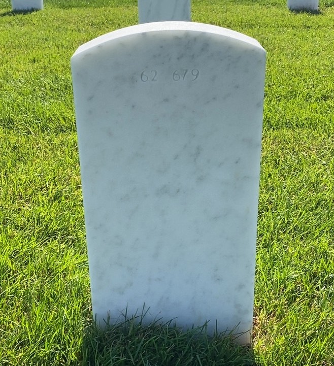 Back of headstone — David Back