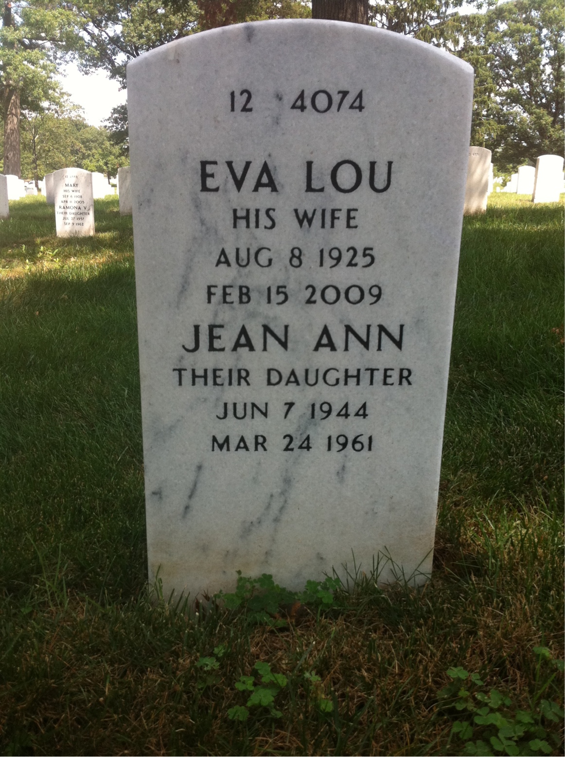 Back of headstone — Ralph Alderman