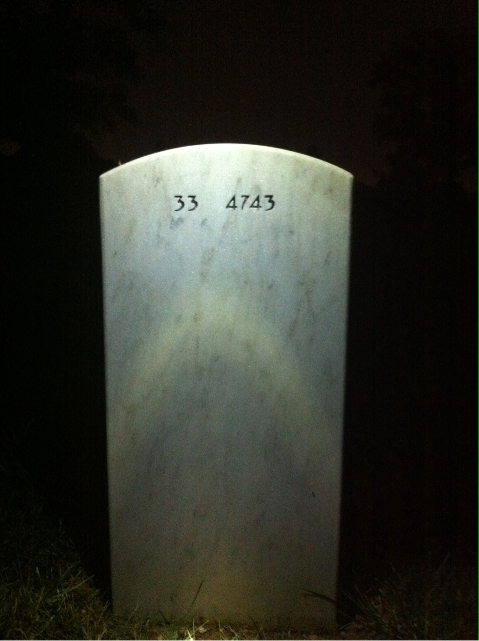 Back of headstone — William Adams