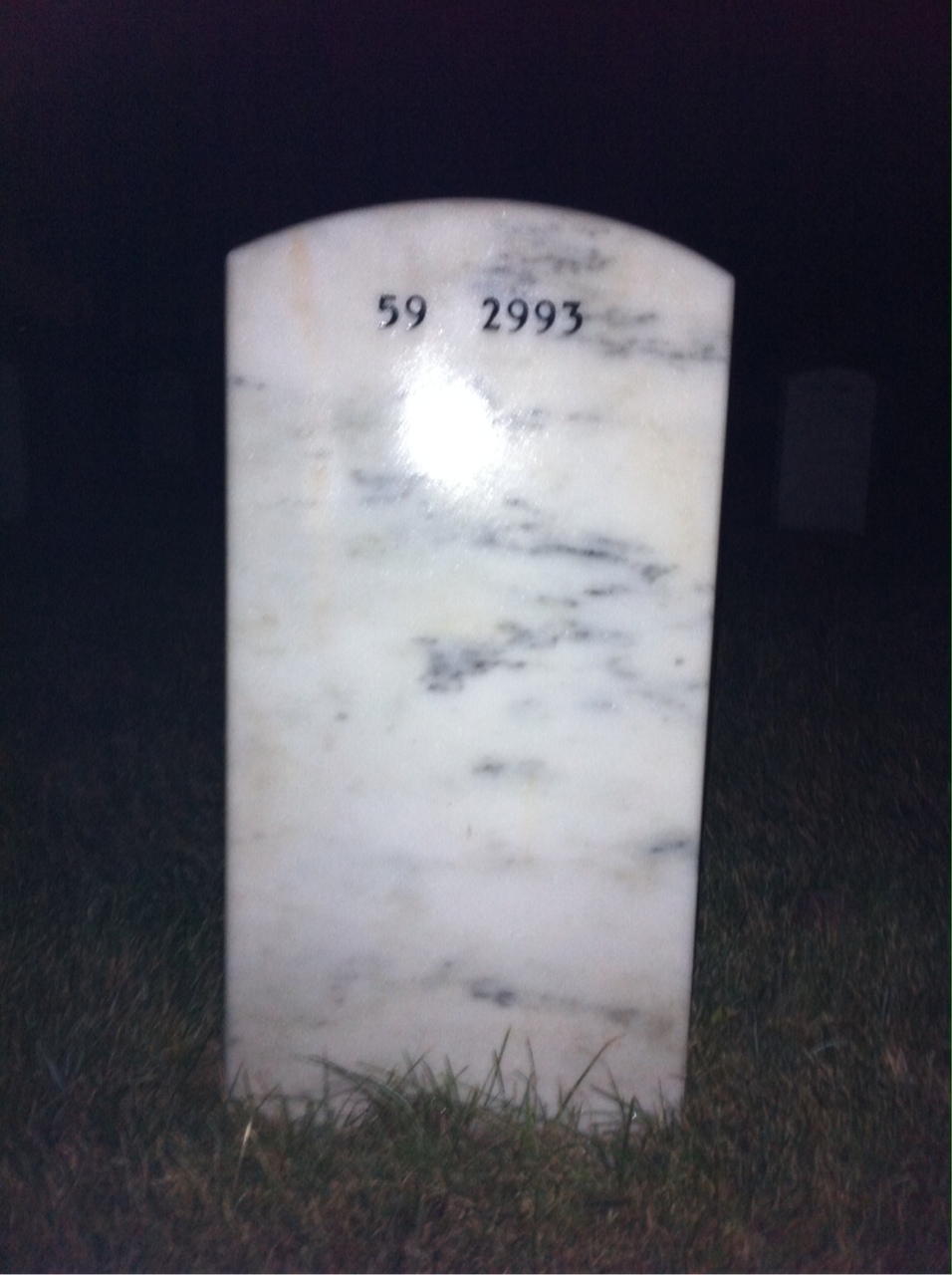 Back of headstone — Donald Dickson