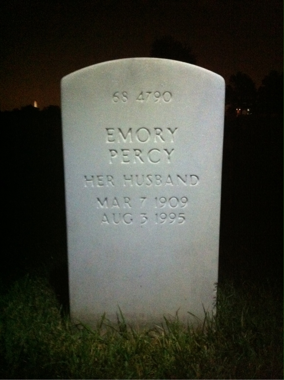 Back of headstone — Emory Boynton