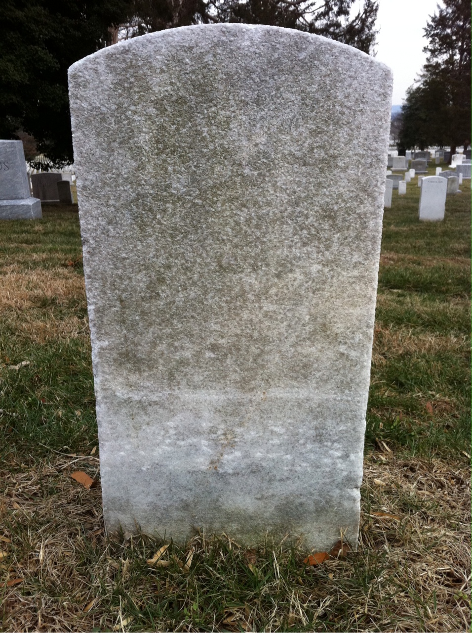 Back of headstone — Charles Adams