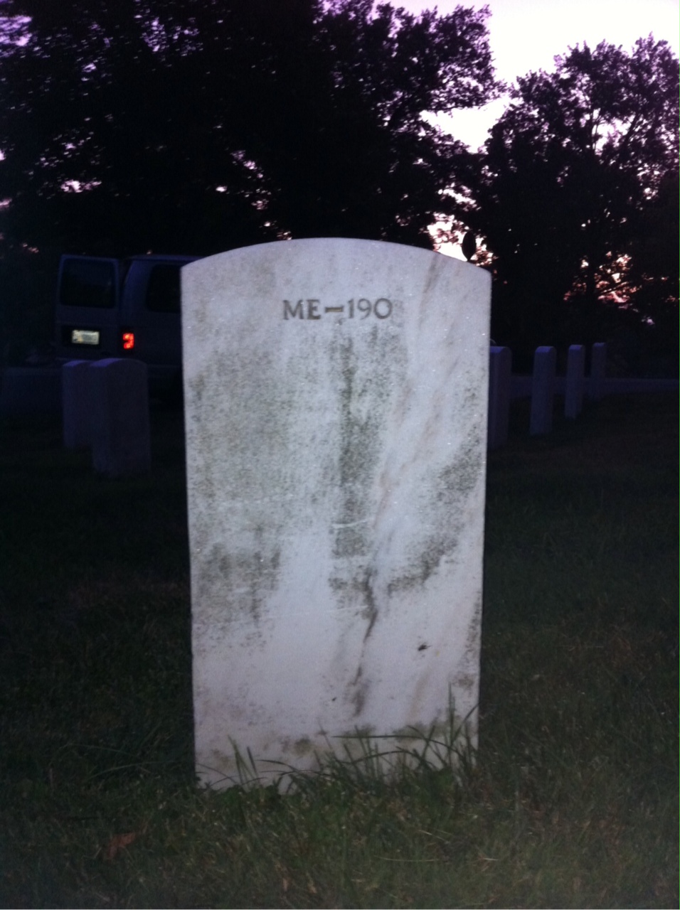 Back of headstone — Randall Cox