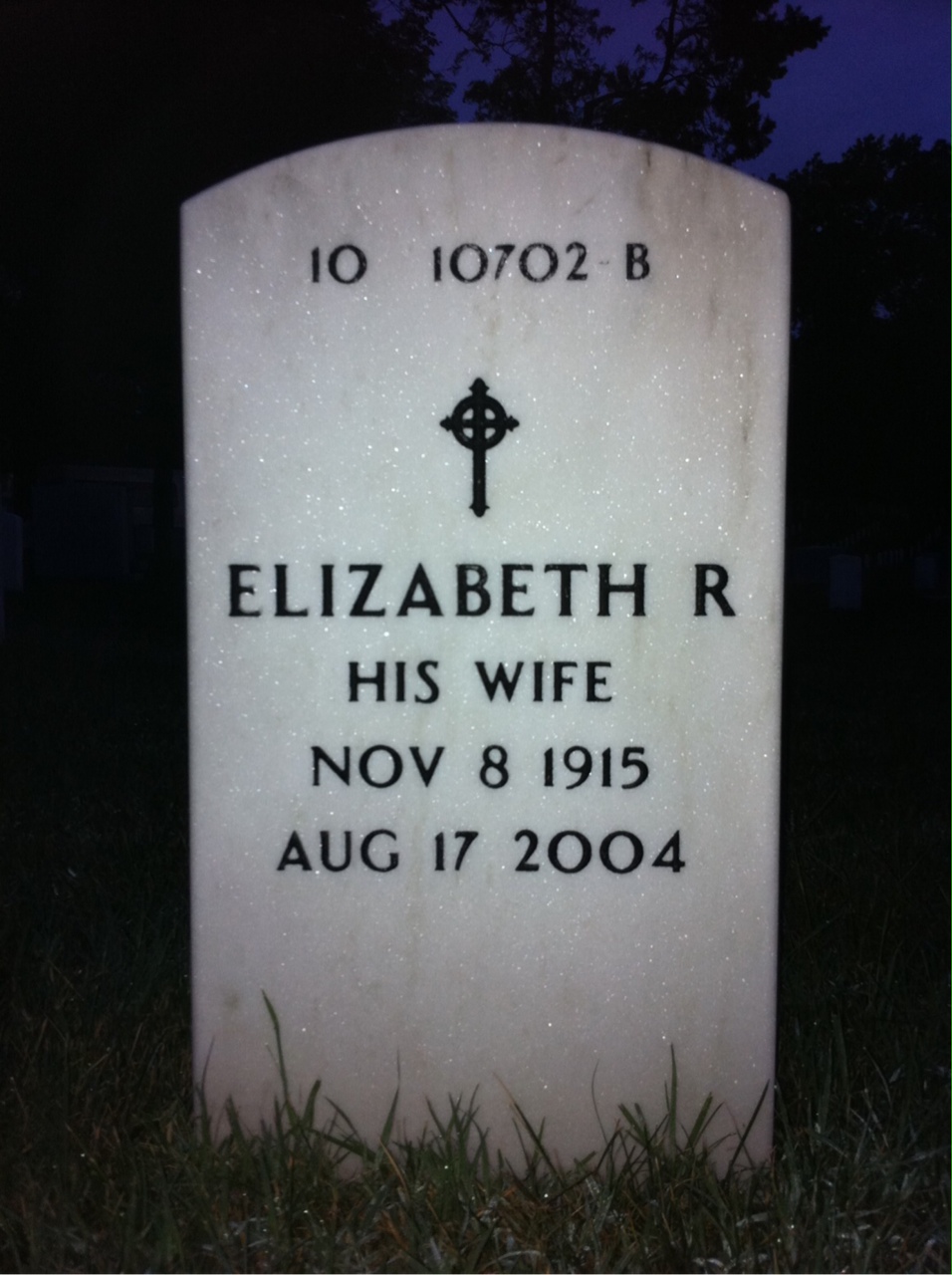 Back of headstone — Harold Van Lehn