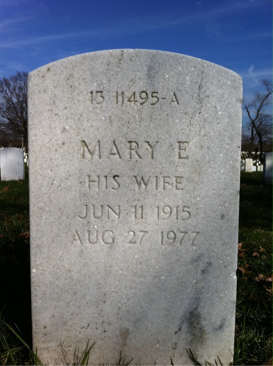 Back of headstone — Fred Bohrmann