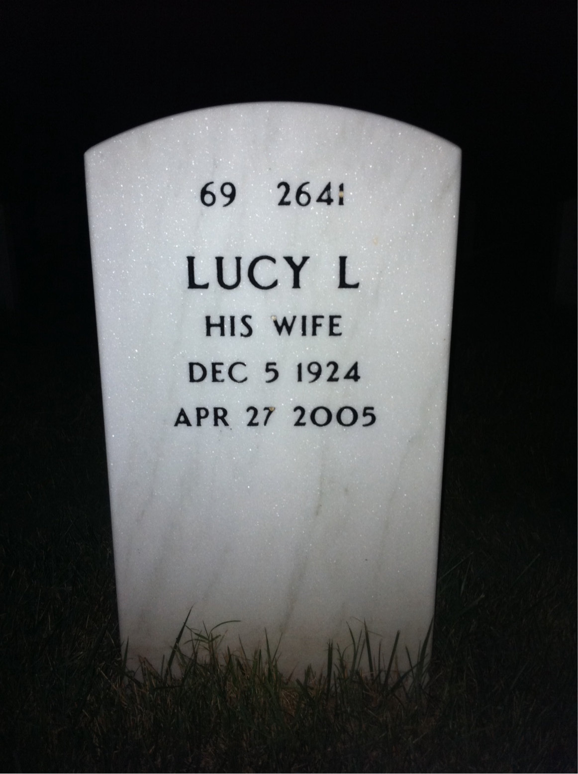 Back of headstone — Willie Thompson