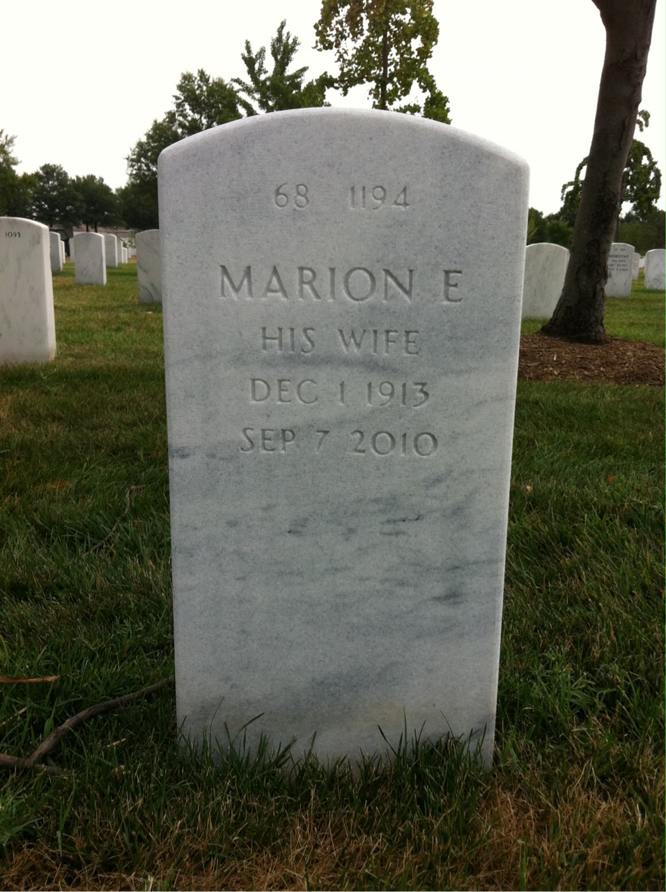 Back of headstone — Paul Klett