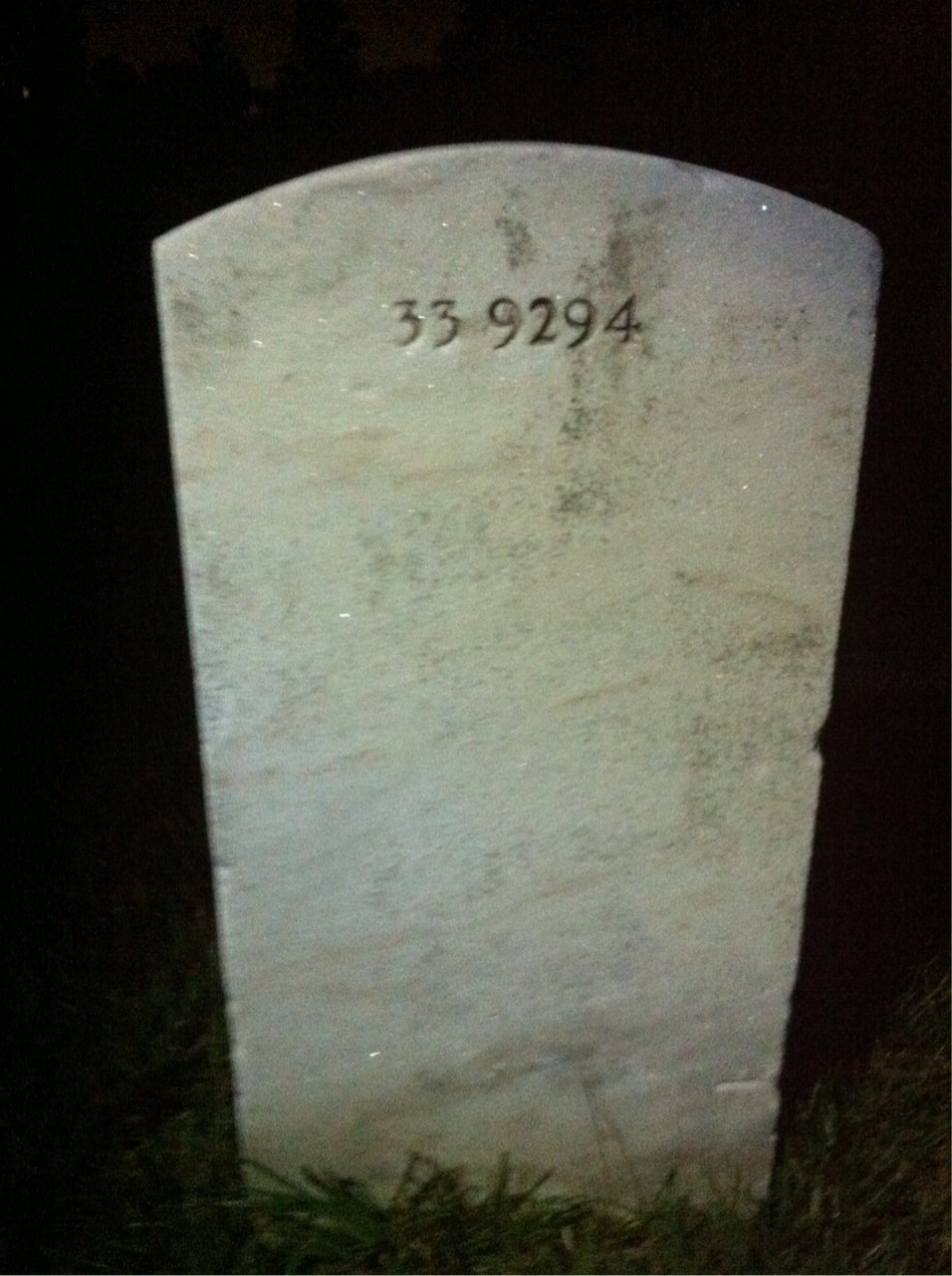 Back of headstone — Ralph Crim