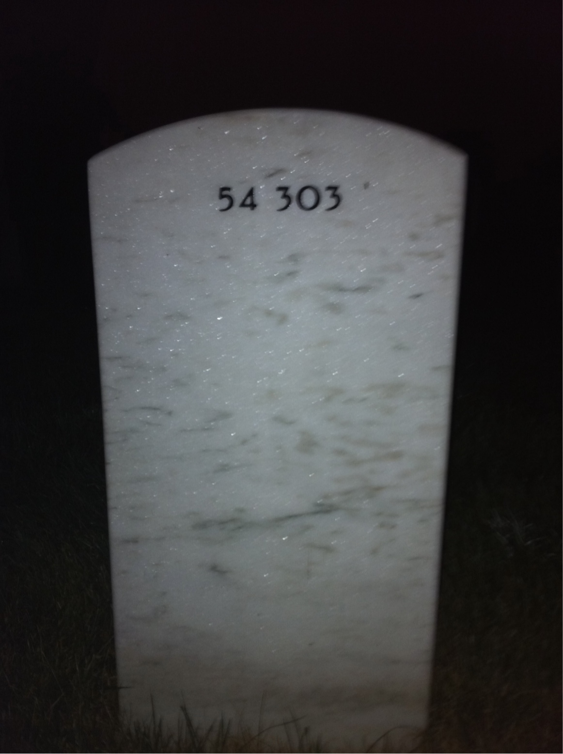 Back of headstone — John Helwig