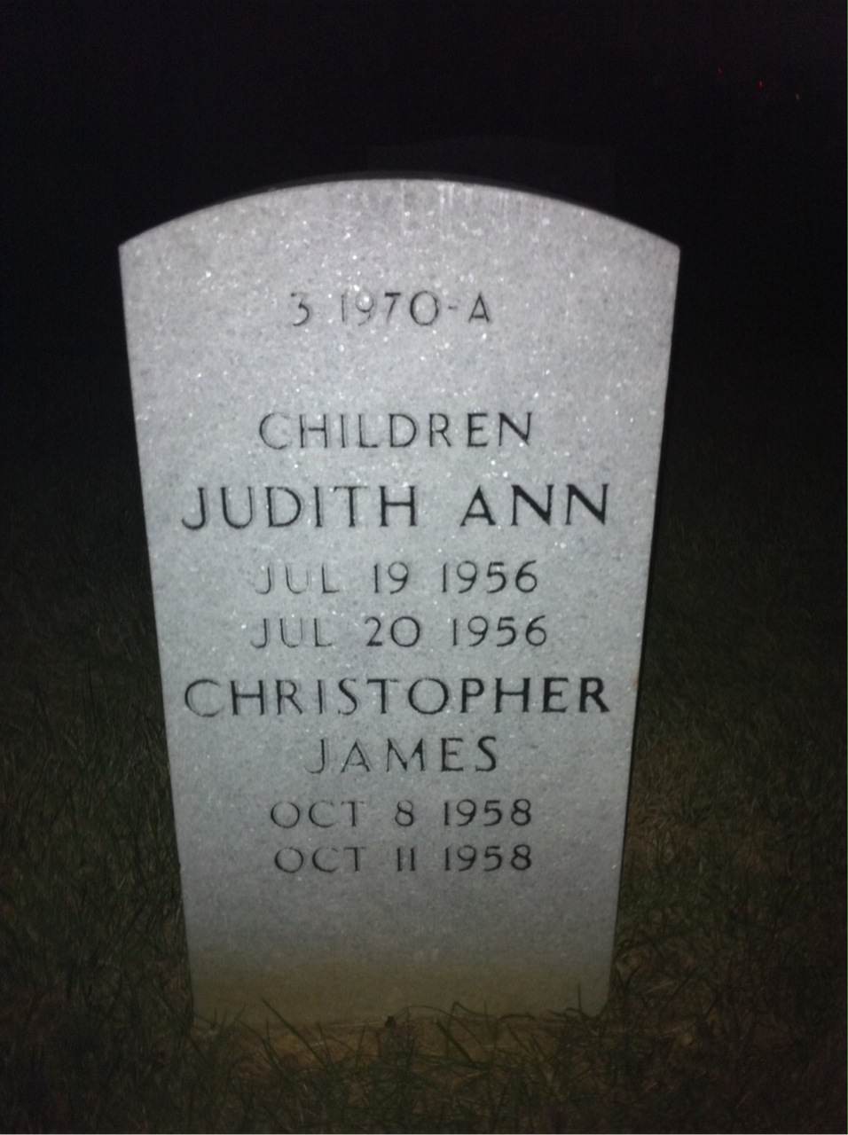 Back of headstone — Robert M Williams