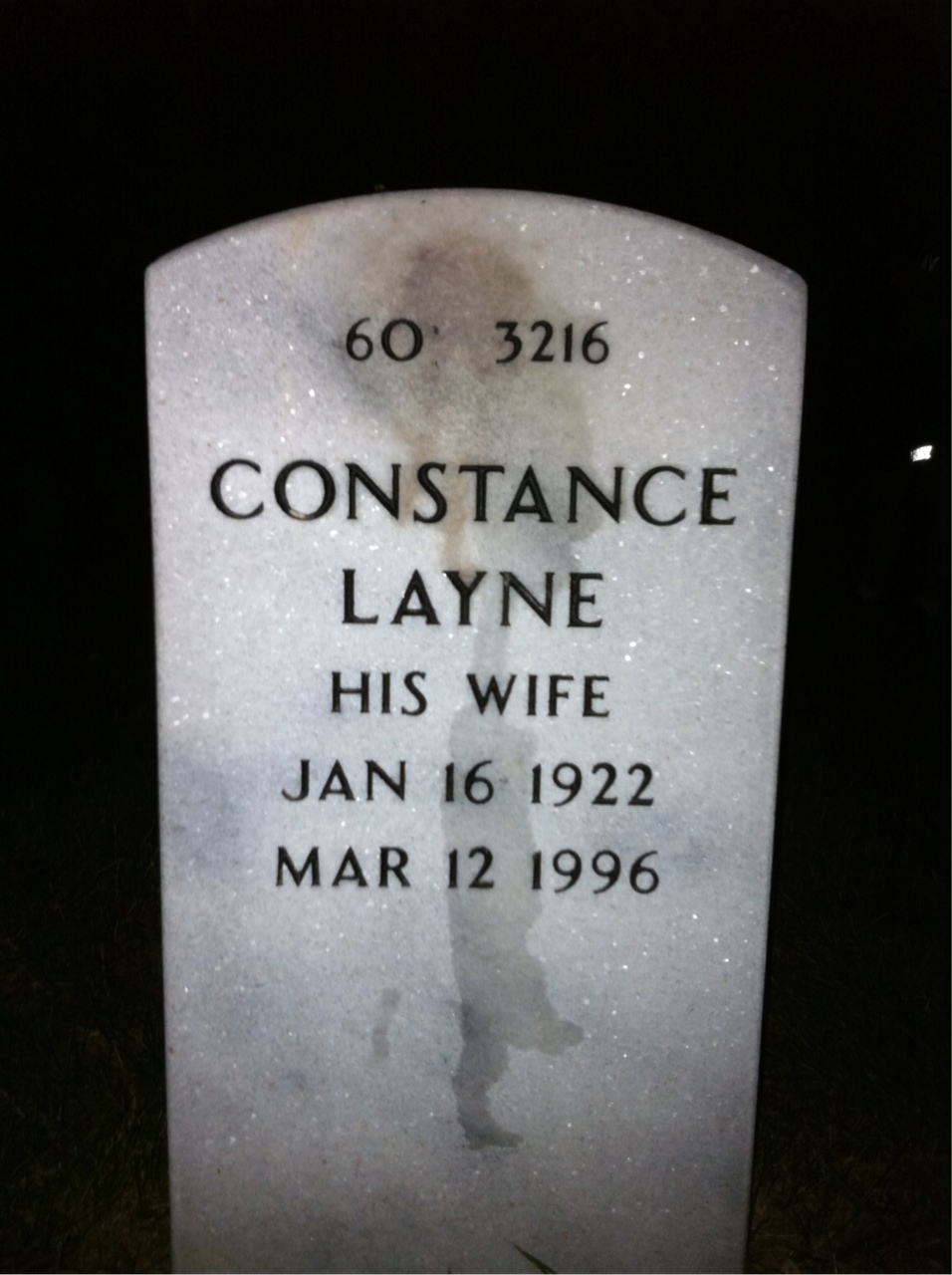 Back of headstone — Howard Baugh