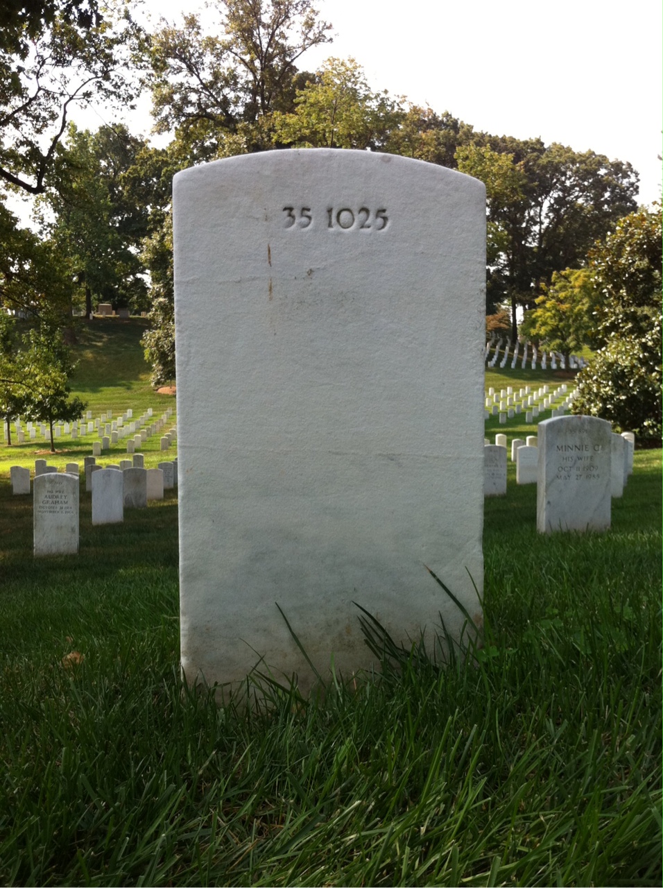 Back of headstone — William Franklin Buhrman