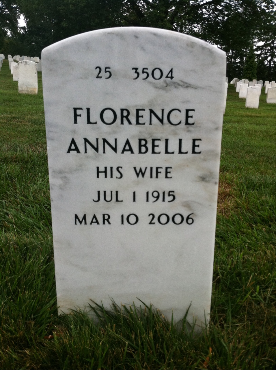 Back of headstone — Guy Huthnance