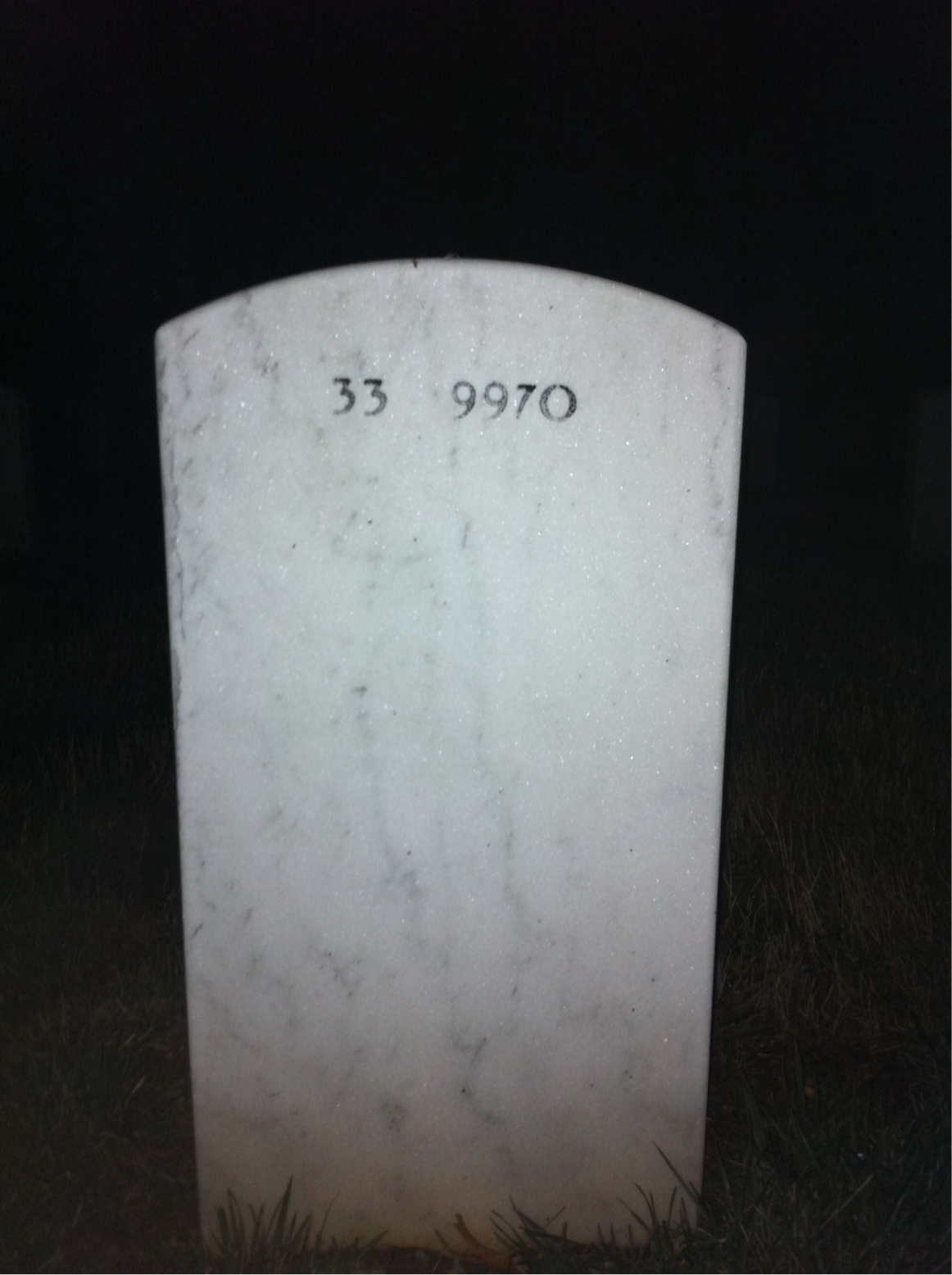 Back of headstone — Earnest Eure